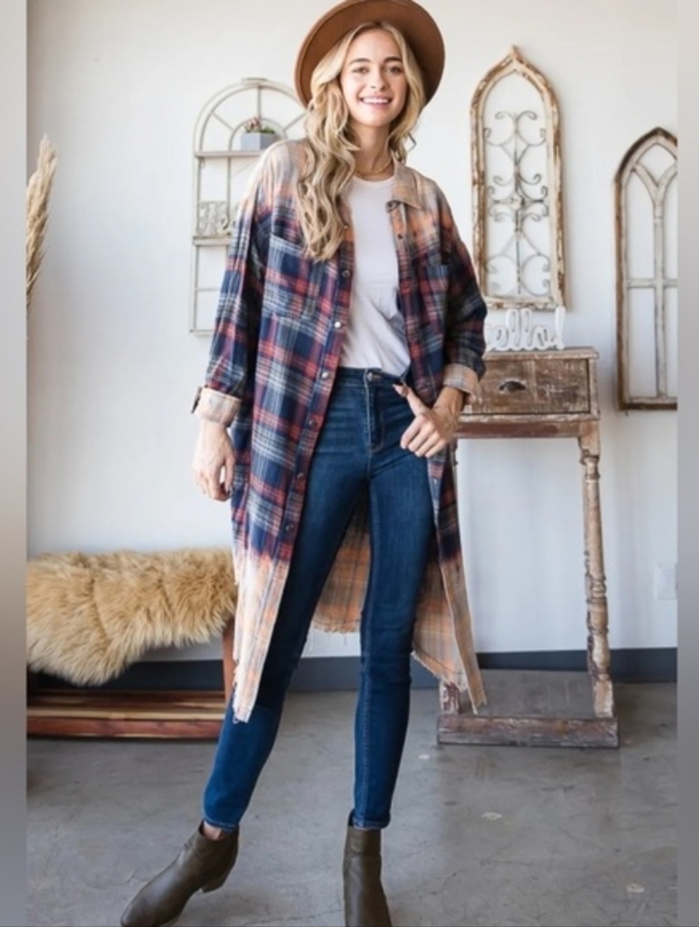 Oli & Hali Plaid Button-Up Shirt Dress | Size M NWOT